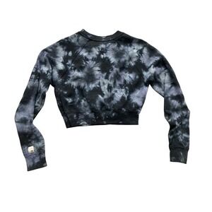 RSQ‎ Tie Dye Cropped Sweatshirt Pullover Long Sleeve Black Grey White